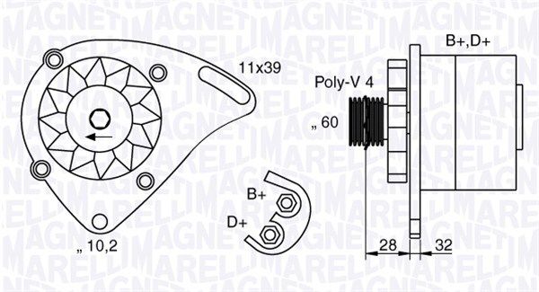 MAGNETI MARELLI Генератор 063321760010